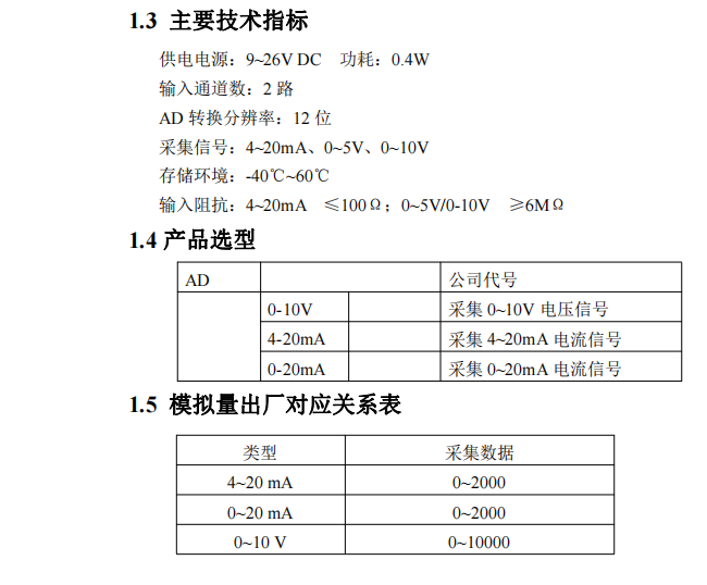 模拟量转485 Modbus RTU